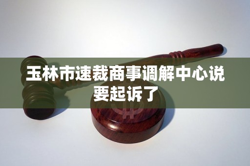 玉林市速裁商事调解中心说要起诉了 玉林市速裁商事调解中心说要起诉了