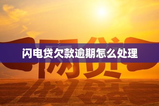 闪电贷欠款逾期怎么处理 闪电贷欠款逾期怎么处理