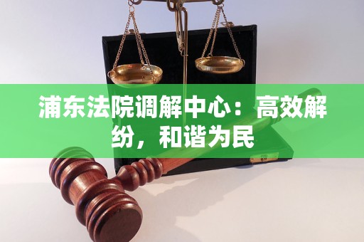 浦东法院调解中心：高效解纷，和谐为民