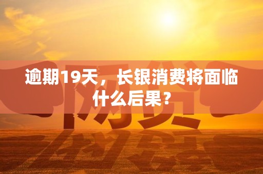 逾期19天，长银消费将面临什么后果？