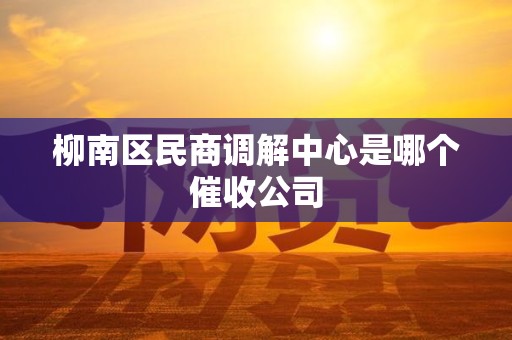 柳南区民商调解中心是哪个催收公司