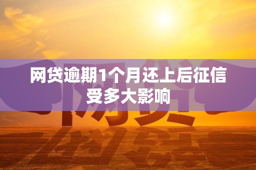 网贷逾期1个月还上后征信受多大影响