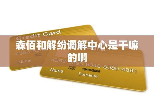 森佰和解纷调解中心是干嘛的啊