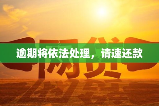 逾期将依法处理，请速还款