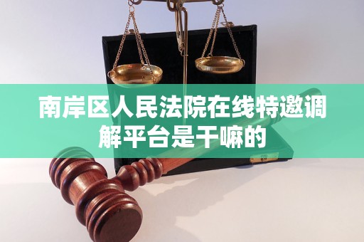 南岸区人民法院在线特邀调解平台是干嘛的