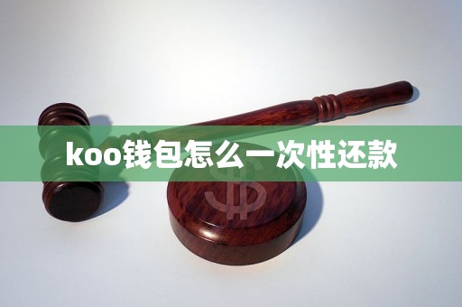 koo钱包怎么一次性还款