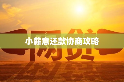 小薪意还款协商攻略