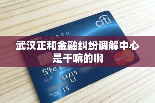 武汉正和金融纠纷调解中心是干嘛的啊