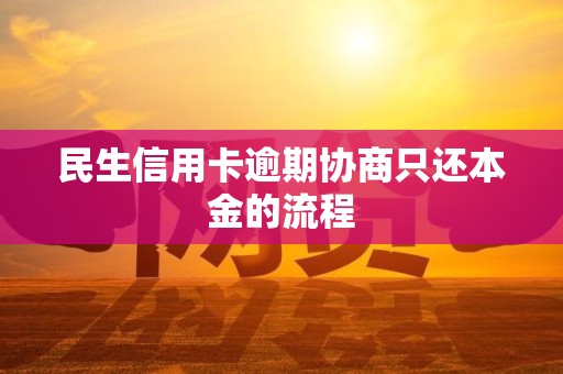 民生信用卡逾期协商只还本金的流程