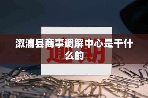 溆浦县商事调解中心是干什么的