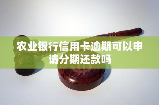 农业银行信用卡逾期可以申请分期还款吗