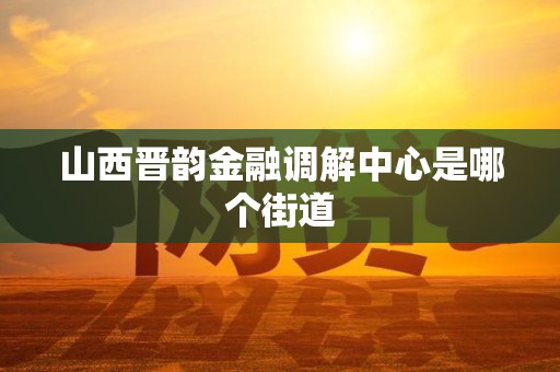 山西晋韵金融调解中心是哪个街道