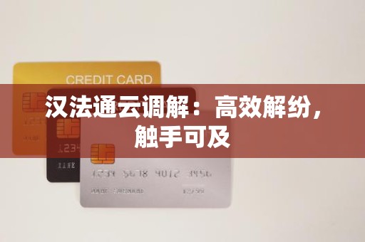 汉法通云调解：高效解纷，触手可及