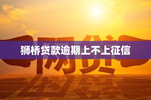 狮桥贷款逾期上不上征信