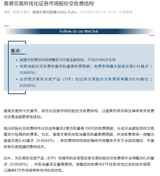 _打破上下限！港交所交收费新规即将生效_打破上下限！港交所交收费新规即将生效