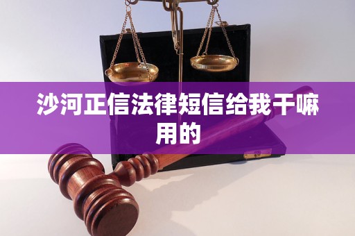 沙河正信法律短信给我干嘛用的 沙河正信法律短信给我干嘛用的