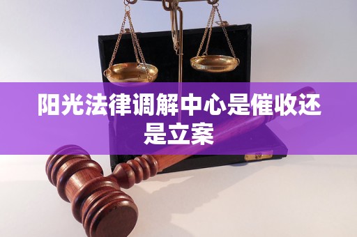 阳光法律调解中心是催收还是立案