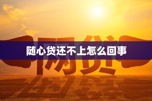 随心贷还不上怎么回事