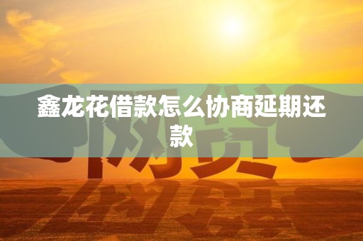 鑫龙花借款怎么协商延期还款