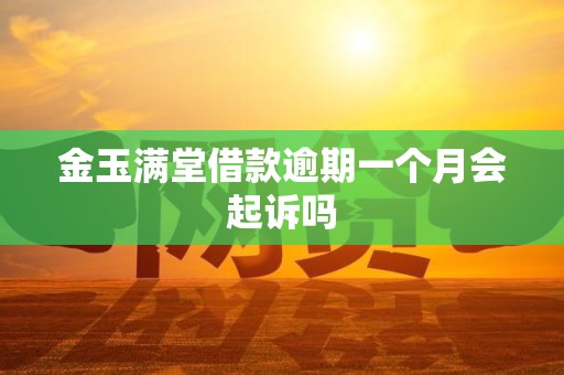 金玉满堂借款逾期一个月会起诉吗