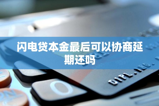 闪电贷本金最后可以协商延期还吗