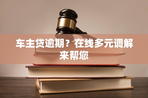 车主贷逾期？在线多元调解来帮您