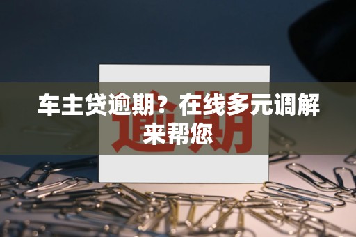 车主贷逾期？在线多元调解来帮您