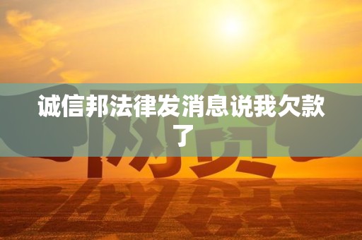 诚信邦法律发消息说我欠款了