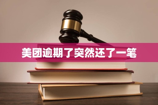 美团逾期了突然还了一笔